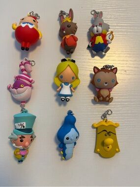 Disney Alice in Wondeland Keychains- Set of 9